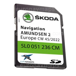 Carte Sd 32gb Skoda amundsen gen2 5L0051236CM Europe 2022- 2023