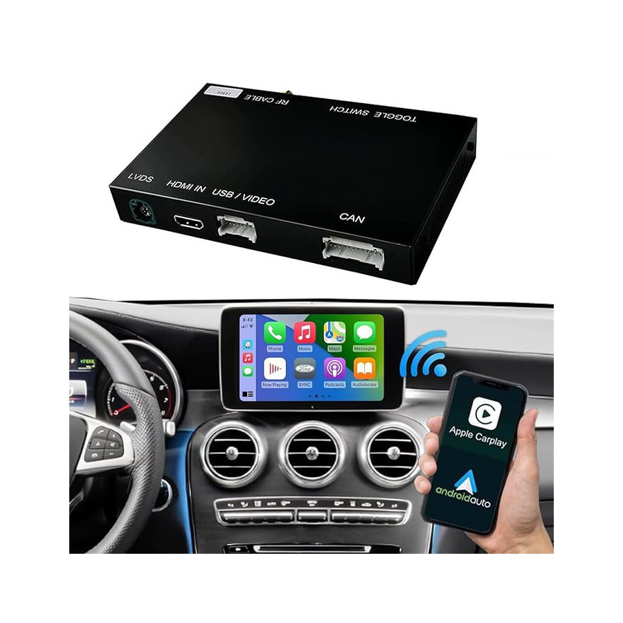 Mercedes Benz  NTG4.5-NTG5.1-NTG5.2-NTG5.5 Decoder Carplay Android Auto Wireless Multimedia Interface