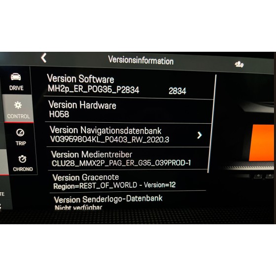 Regionenkonvertierung PORSCHE PCM 5.0 Navigation