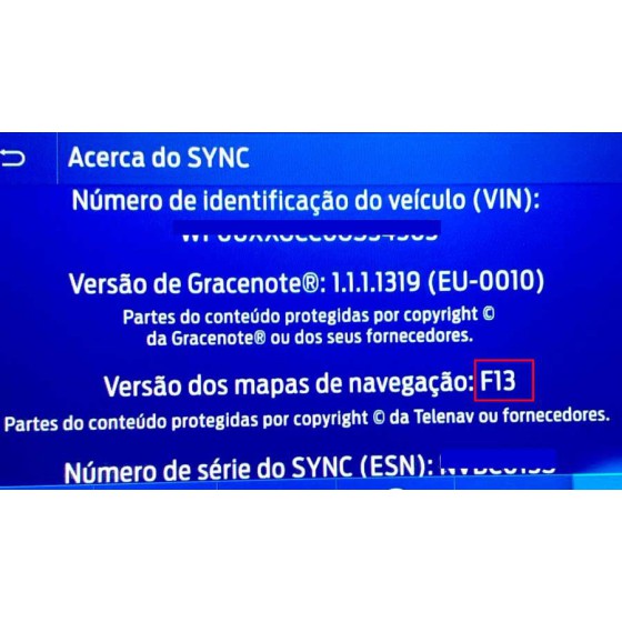 Ford SYNC3 F13 Update USB maps Europe 2024-2025