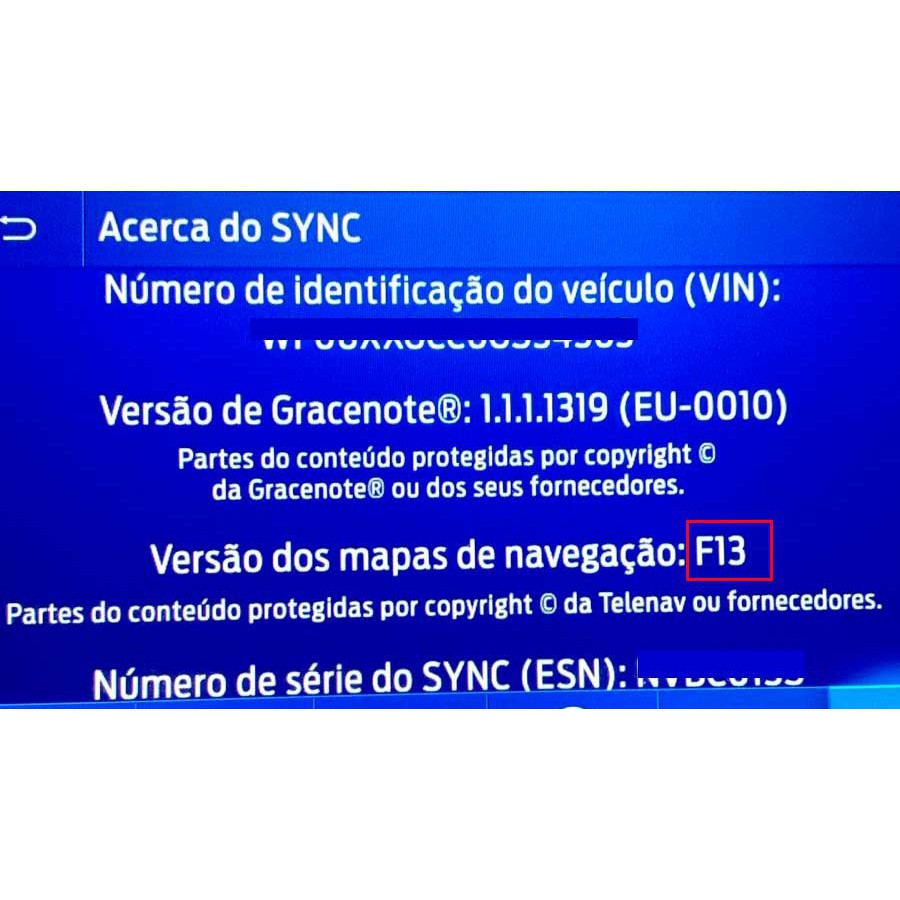 Ford SYNC3 F13 Update USB maps Europe 2024-2025