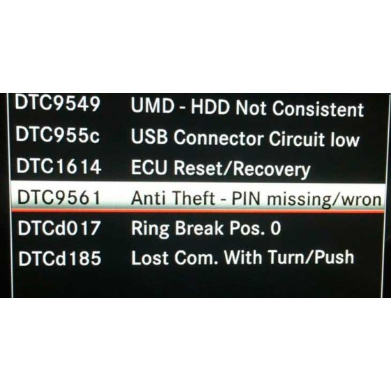 Código PIN de radio antirrobo para desbloqueo