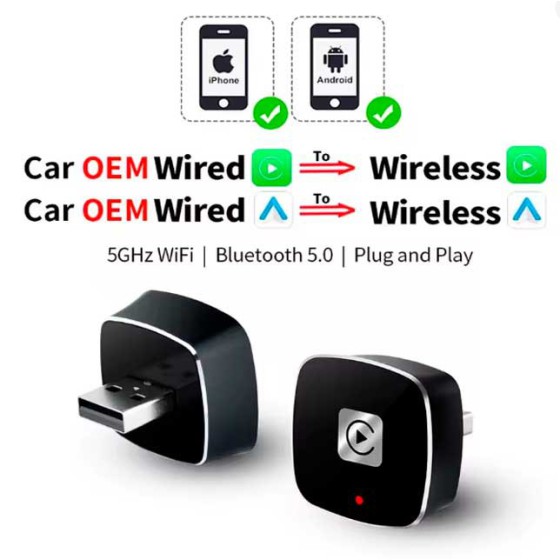 Carplay-Android wireless adapter with USB connection