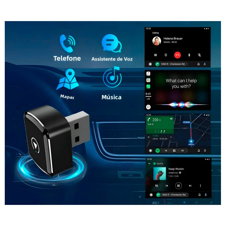 Carplay-Android draadloze adapter met USB-aansluiting