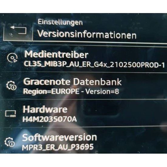 Audi Firmware Update MPR3_ER_AU_P3695 - 8W0906961CJ
