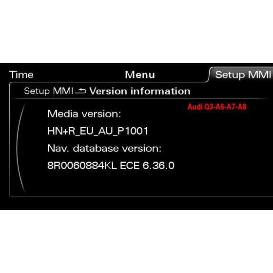 Audi Q3-A6-A7-A8 MMI3G Plus OEM Conversion Region to Europe
