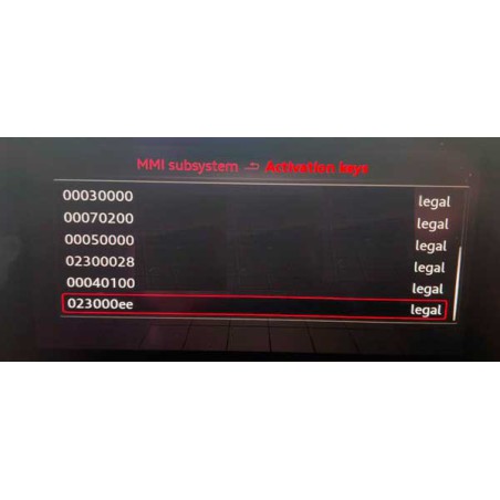 Audi MMI4G MIB2 Europe Lifetime Map Activation Keys. How to add 023000EE activation key