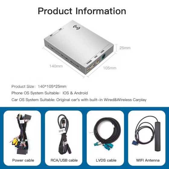 Peugeot/Citroën SMEG/NAC Decodificatore Interfaccia multimediale Wireless Carplay Android Auto