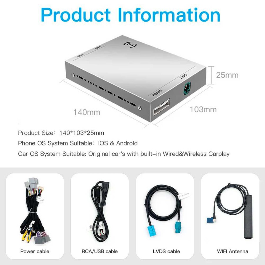 Land Rover Jaguar Carplay Decoder Android Auto Draadloze multimedia-interface