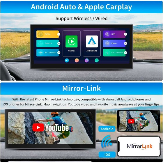 CarPlay Android Auto Bildschirm 8,9" Tragbar