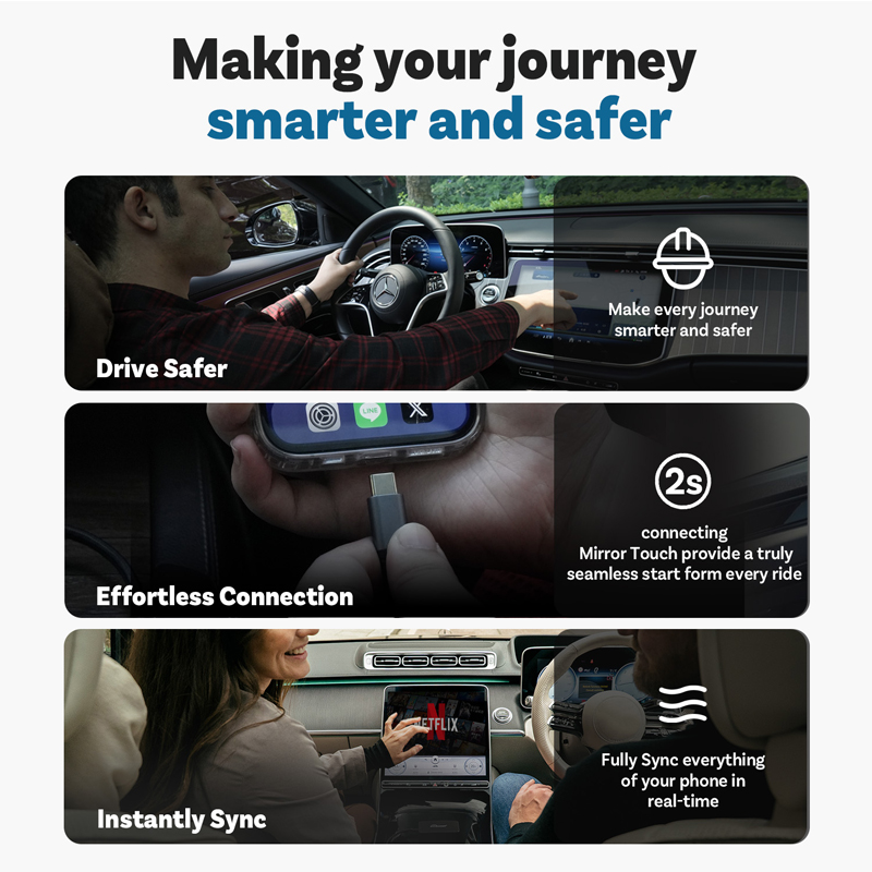 CA450-M Mirror Touch Wireless CarPlay Adapter