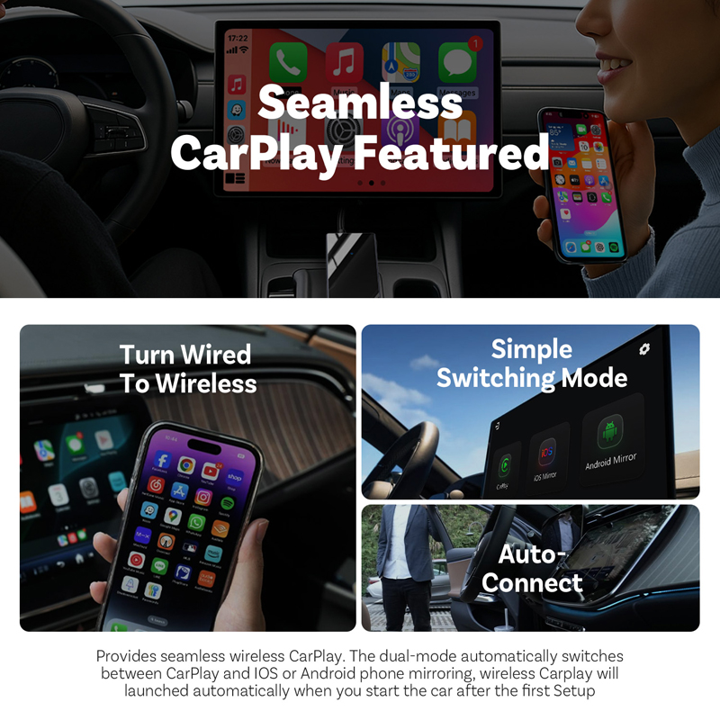 CA450-M Mirror Touch Wireless CarPlay Adapter