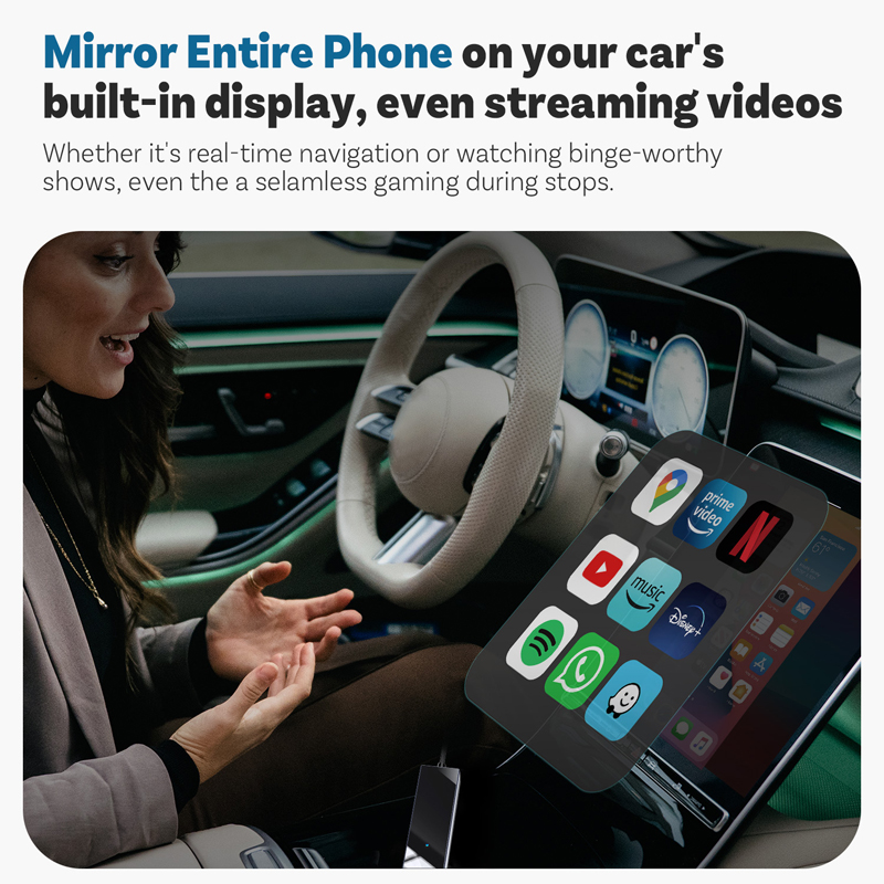 CA450-M Mirror Touch Wireless CarPlay Adapter