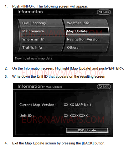 Update Navigator map NISSAN / INFINITI Connect Premium X9 Europe 2020