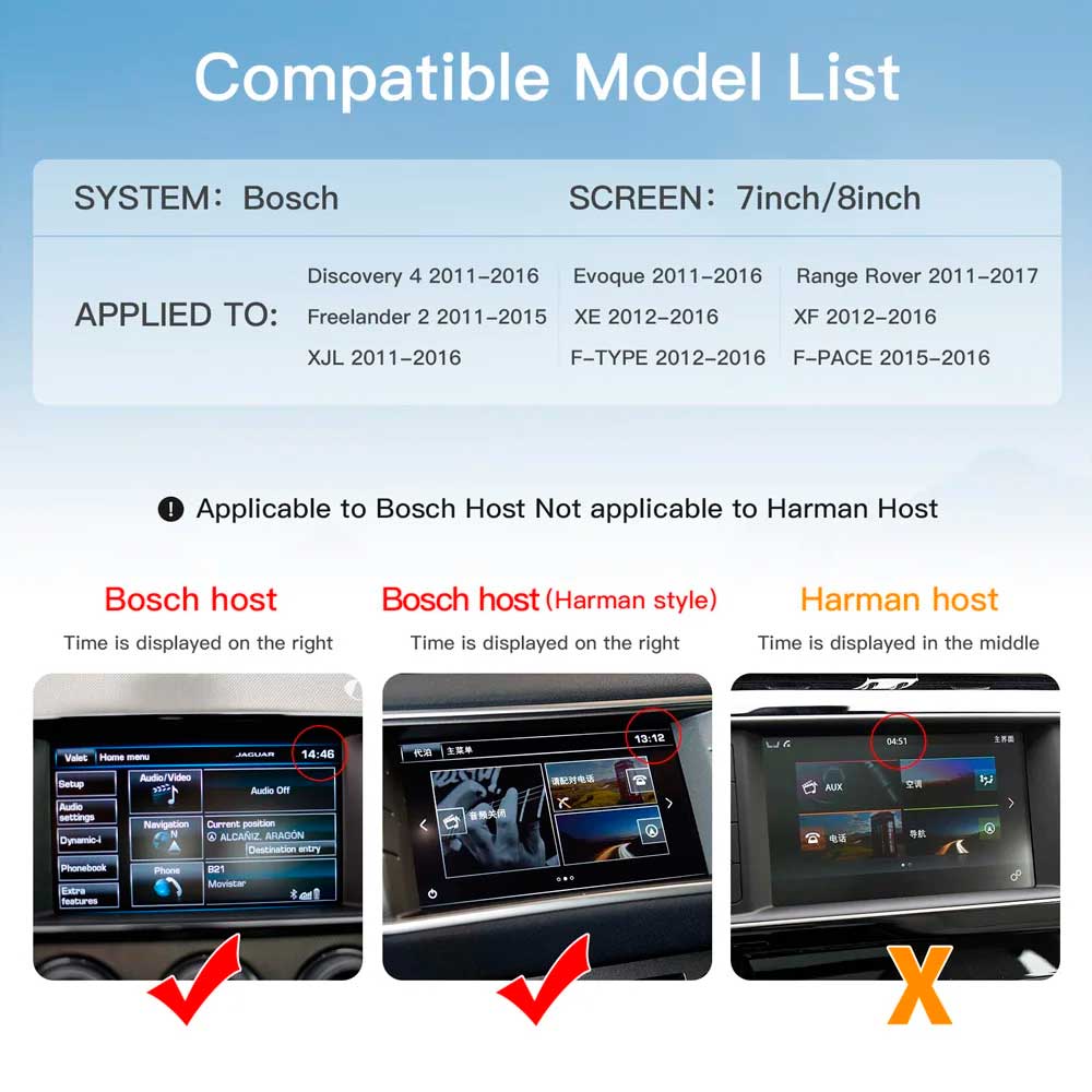 Land Rover Jaguar Bosch Carplay Android Auto