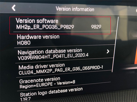 Porsche PCM 5.0 Alpine MH2p Firmware Update MH2P_ER_POG35_P9829